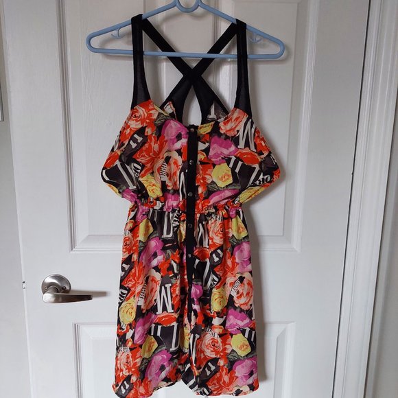 silence + noise Print Bra Dress With Cutout Back, Sz XS - Picture 3 of 8